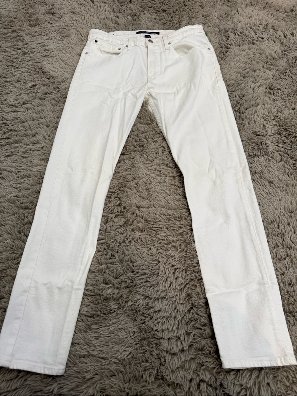 Calvin Klein Jeans White Straight-Leg Jeans